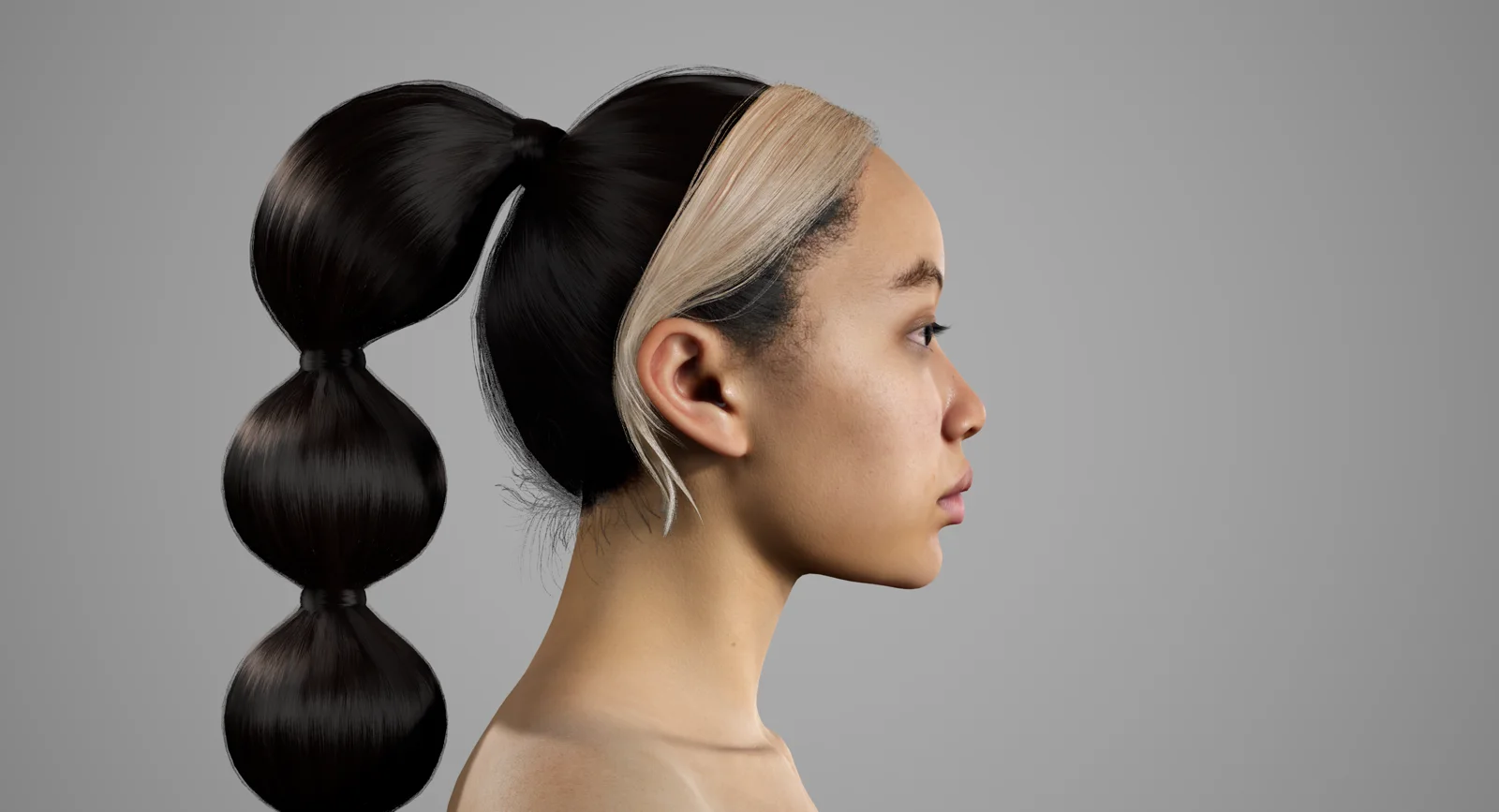 Profile portrait of photorealistic digital human avatar by Mimic VFX.